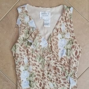 VTG 90s Beige Floral Maxi Dress